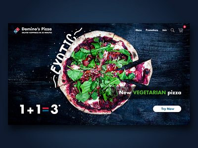 Domino’s landing page concept blue design dominos exotic graphic graphicdesign ingakot navy blue photography pizza ui uxui uxuidesign vegetarian web webdesign