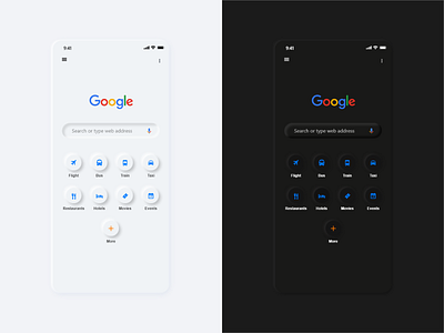 Google search app ( soft ui Neumorphism) challenge rahulboharpi softui softuiuidesigners uikit