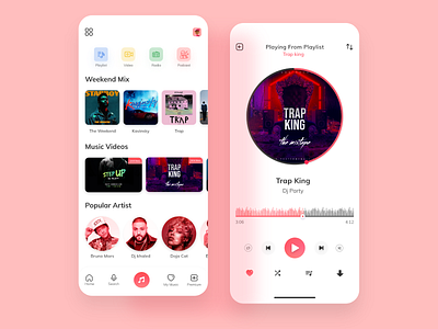 Music app ui design adobexd branding frontend illustration landing page music app music art music player uidesign uiux uxdesign webdesign