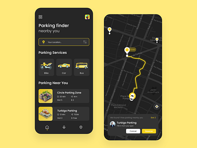 Parking finder app ui design