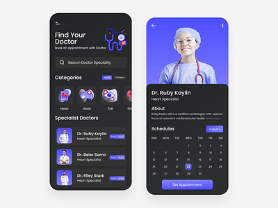 Doctor appointment app ui design