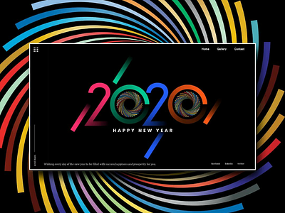 Happy New year 2020 ui design