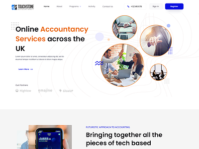 Accounting Website UI Template app branding design icon illustration logo typography ui ux vector