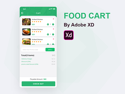 Food Cart - By Adobe XD