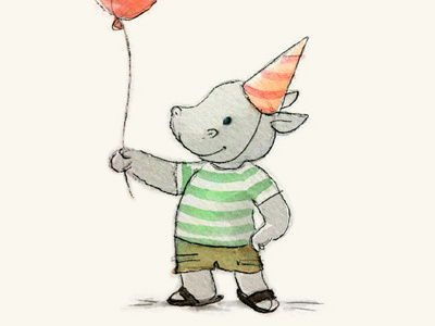 Rhino 1 birthday card rhinoceros