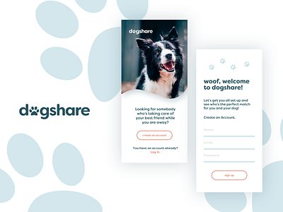 UI Design Challenge - Day 1 app branding design dog flat icon logo minimal paw sharing ui