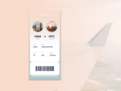 Daily UI Challenge app boardingpass design details minimal plane