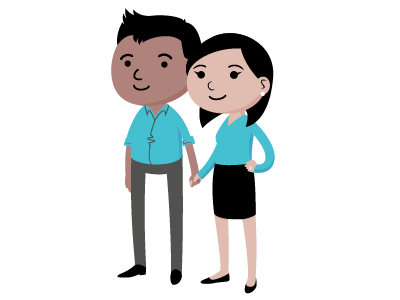 Filing Taxes cartoon couple illustration vector