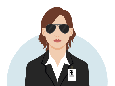 FBI Agent character illustration illustrator vector