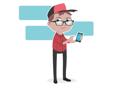 This is Josh. He's tech-savvy! character illustration illustrator vector