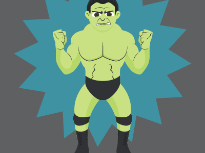 Pro Wrestler character gotta get swoll bro illustrator vector wrestler wwa