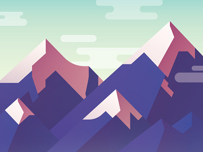 Mysterious Mountains geometric gradient illustration mountains vector