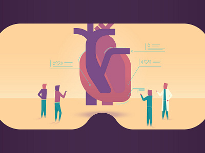 VR Training ar geometric heart illustration surgeon vector virtual reality vr