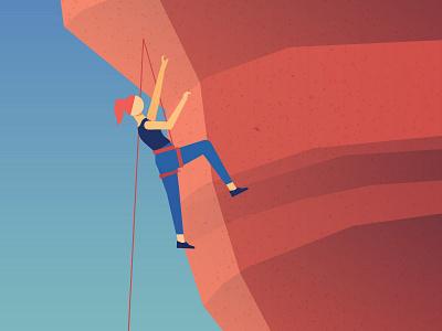 Climbing in the Desert climber desert gradient red rock rock climbing texture vector