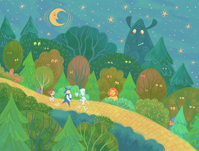 The Wizard of Oz animals art book digital fairytale fantasy illustration illustrator kidlit story