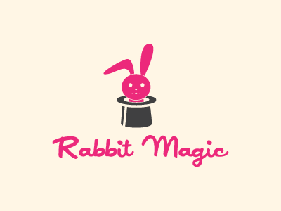 Rabbit Magic Logo Template character logo logo template magic mascot pink rabbit