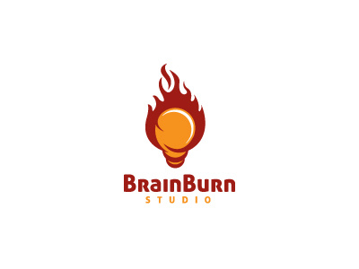 Brain Burn Logo Template agency burn creative fire idea media smart
