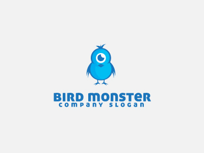 Bird Monster Logo Template bird blue character cute devil face logo logo template mascot twitter