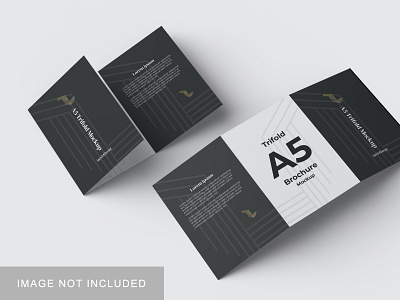 A5 Trifold Mockup V4 3d 3fold brand