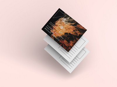 Floating Realistic Post Card Mockup Template