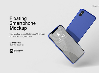 Floating Smartphone Mockup Template Cover 3d cellular