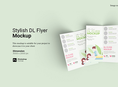 Stylish Bifold DL Flyer Mockup Cover 3d invitation