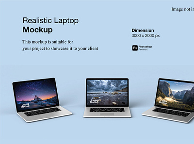 Realistic Laptop Mockup Cover Preview 3d mac