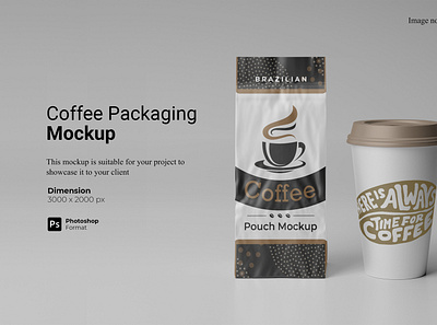 Coffee Packaging Mockup Cover Preview 3d realistic