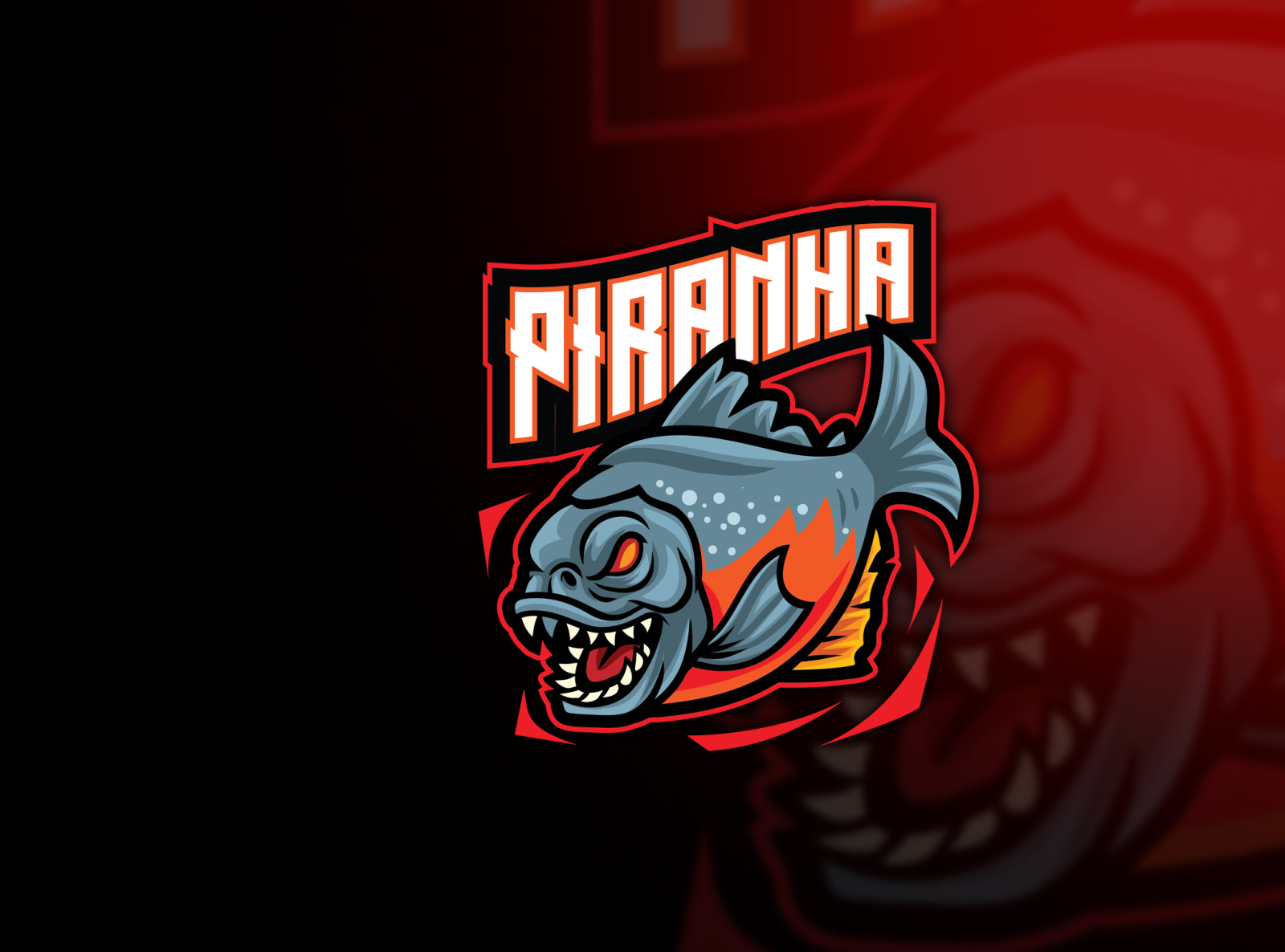 Piranha Fish Esport Logo Template by ianmikraz on Dribbble