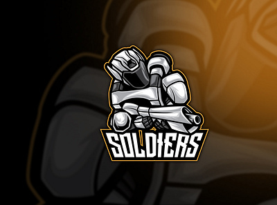 Soldier White Warrior Esport Logo knight