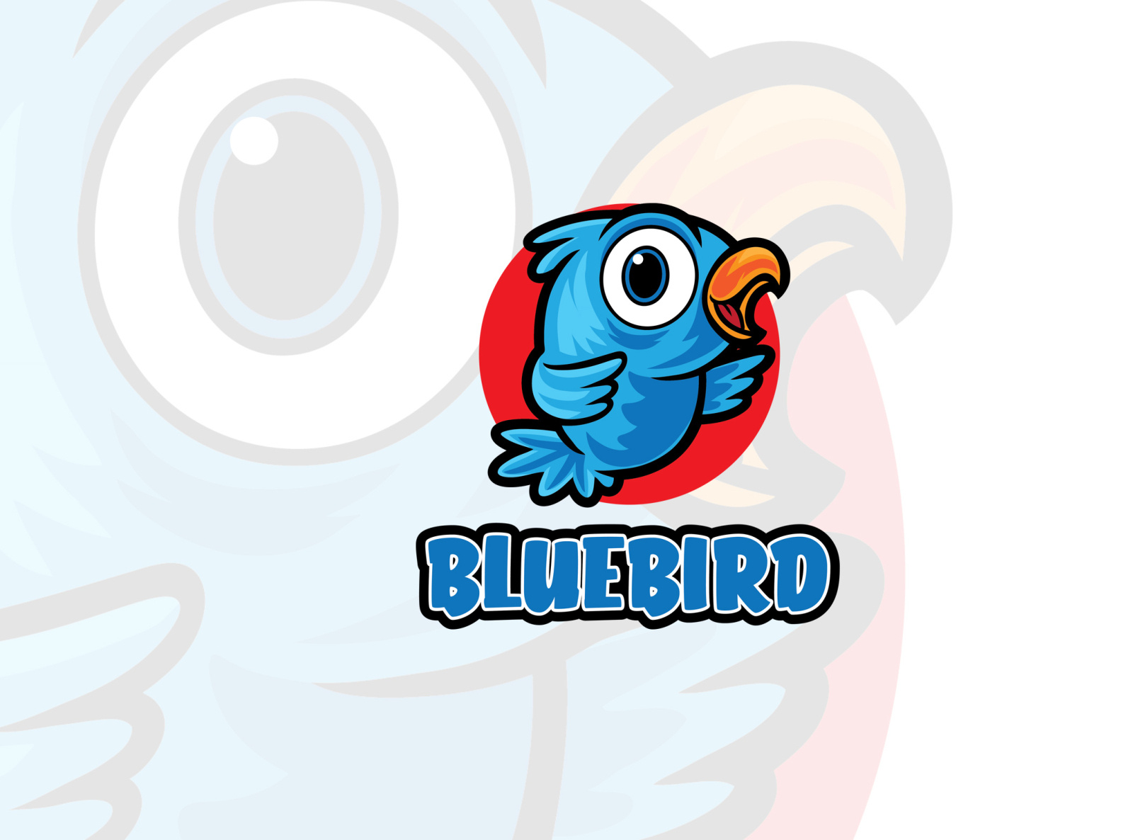 Blue Bird Cartoon Logo Mascot by ianmikraz on Dribbble