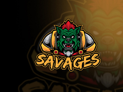 Savages Orc Esport Logo Template beast