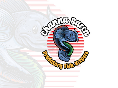 Channa Fish Cartoon Mascot Logo hobbies