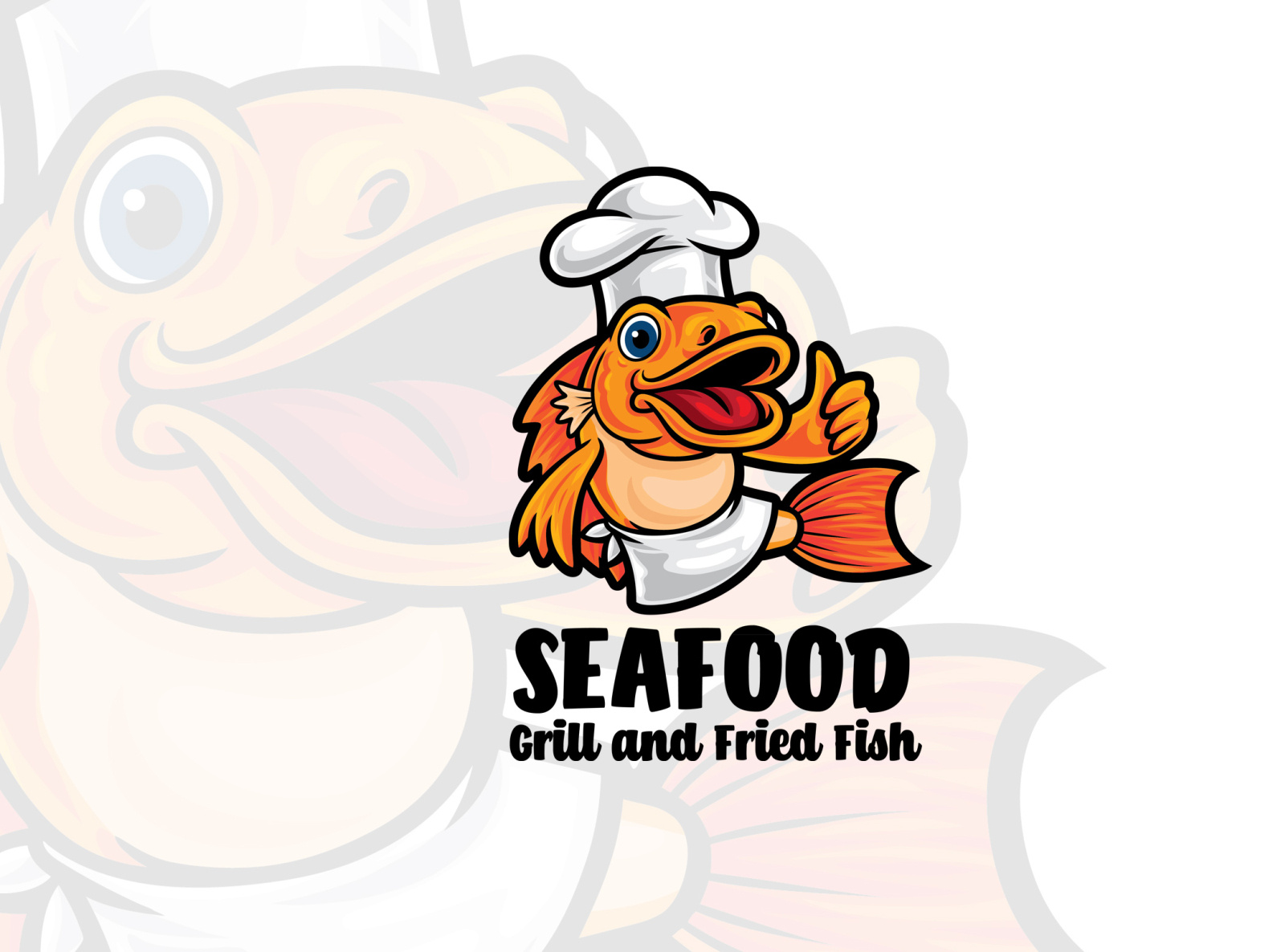 Fish Chef Cartoon Mascot Logo by ianmikraz on Dribbble