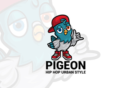 Pigeon Cartoon Mascot Logo character