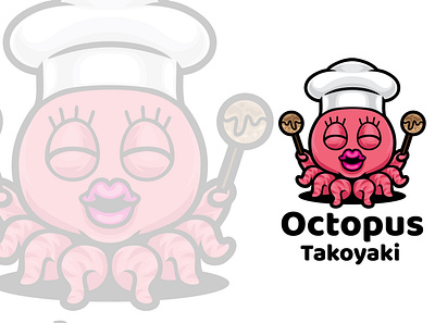 Octopus Takoyaki Mascot Logo tasty