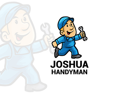 Handyman Cartoon Mascot Logo service