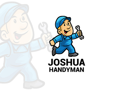 Handyman Cartoon Mascot Logo