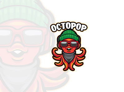 Octopus Cute Mascot Logo cool