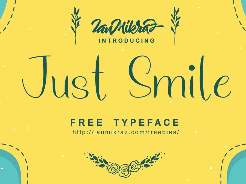 Just Smile Free Typeface typography lettering calligraphy typeface font freebies free fonts