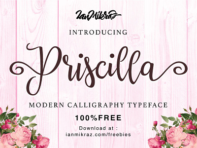 Priscilla Script Free Typeface calligraphy font free fonts freebies lettering typeface typography