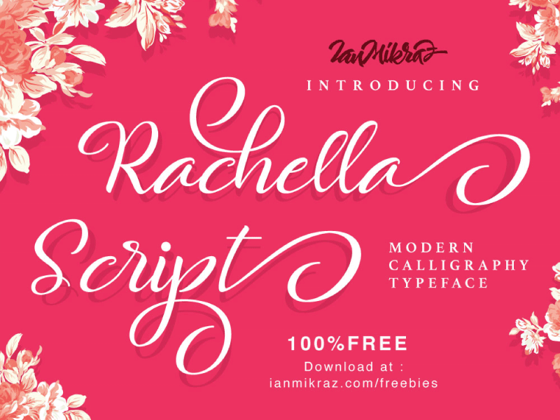 Rachella Script Free Typeface typography lettering calligraphy typeface font freebies free fonts