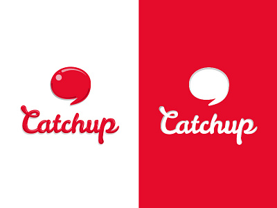 Catchup catch up catchup chat chatting friend ketchup logo red tomato