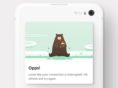 No Connection bear bear illustration error grab honey mobile data no no connection no internet popups ui wifi