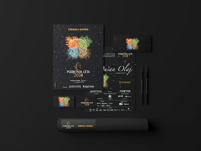 Podjetnik leta 2014 brand identity design elements event branding events illustration logo mockup montage print stationery vector