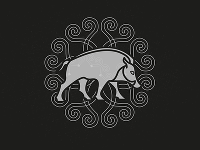 Pictish Wild Boar animal blackwork boar geometric illustration logo logo design logomark medieval norse pictish pictish art viking viking art wild boar