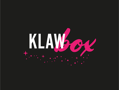 Klawbox Logo Design attitude logo branding dark colour scheme feminine logo logo logo design logomark nail shop pink