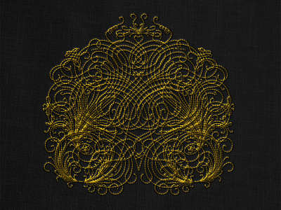 Ornate A embroidery illustration lettering ornate