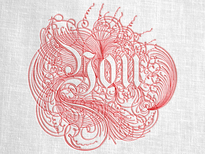 Embroidery study embroidery flourishes illustration lettering ornate