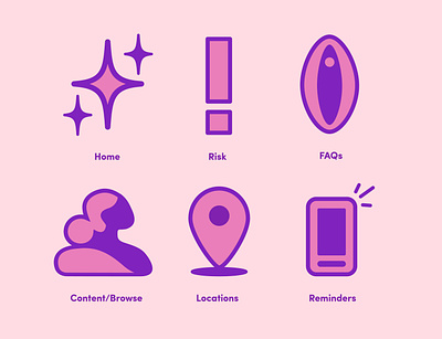 Geni App Icons [1/3] branding design female feminine icons infographics line work logo vector